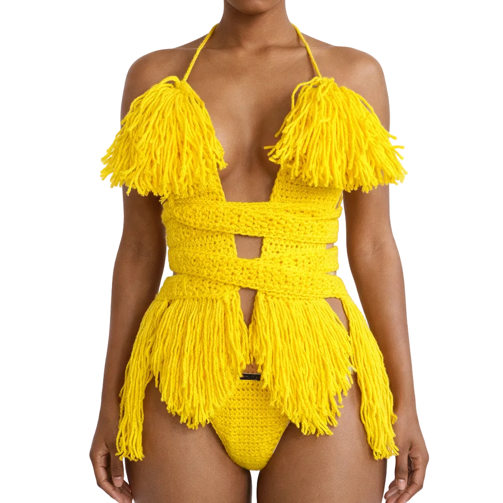 TANIJAY CROCHET READY TO SHIP Hebe Crochet One Piece Bright Yellow XSmall– Ready to Ship (48 Hours)