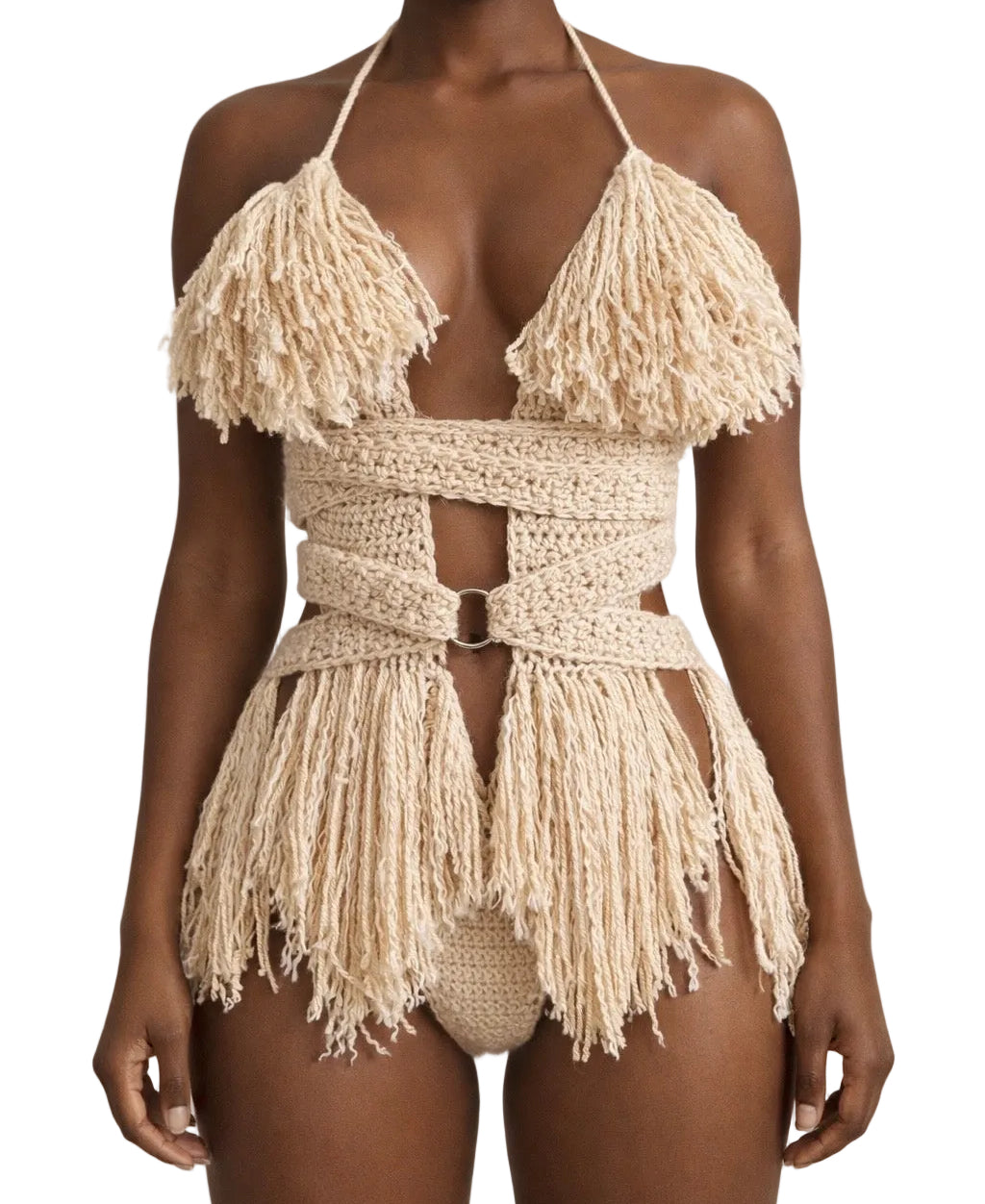 TANIJAY CROCHET ONE PIECE Hebe Crochet One Piece - Buff