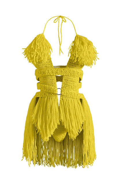 TANIJAY CROCHET ONE PIECE Hebe Crochet One Piece - Knee Length Untouched Fringe