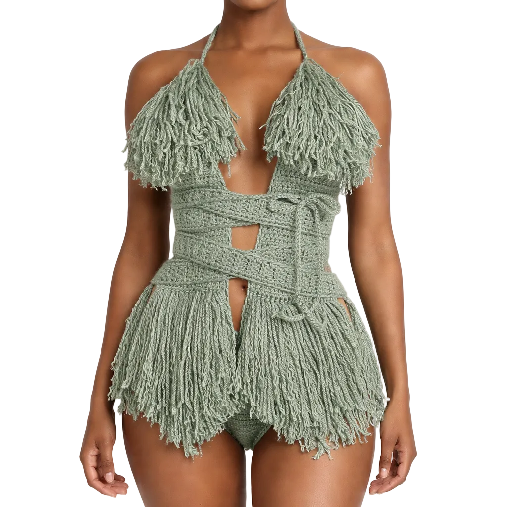 TANIJAY CROCHET READY TO SHIP Hebe Crochet One Piece Light Sage Medium – Ready to Ship (48 Hours)