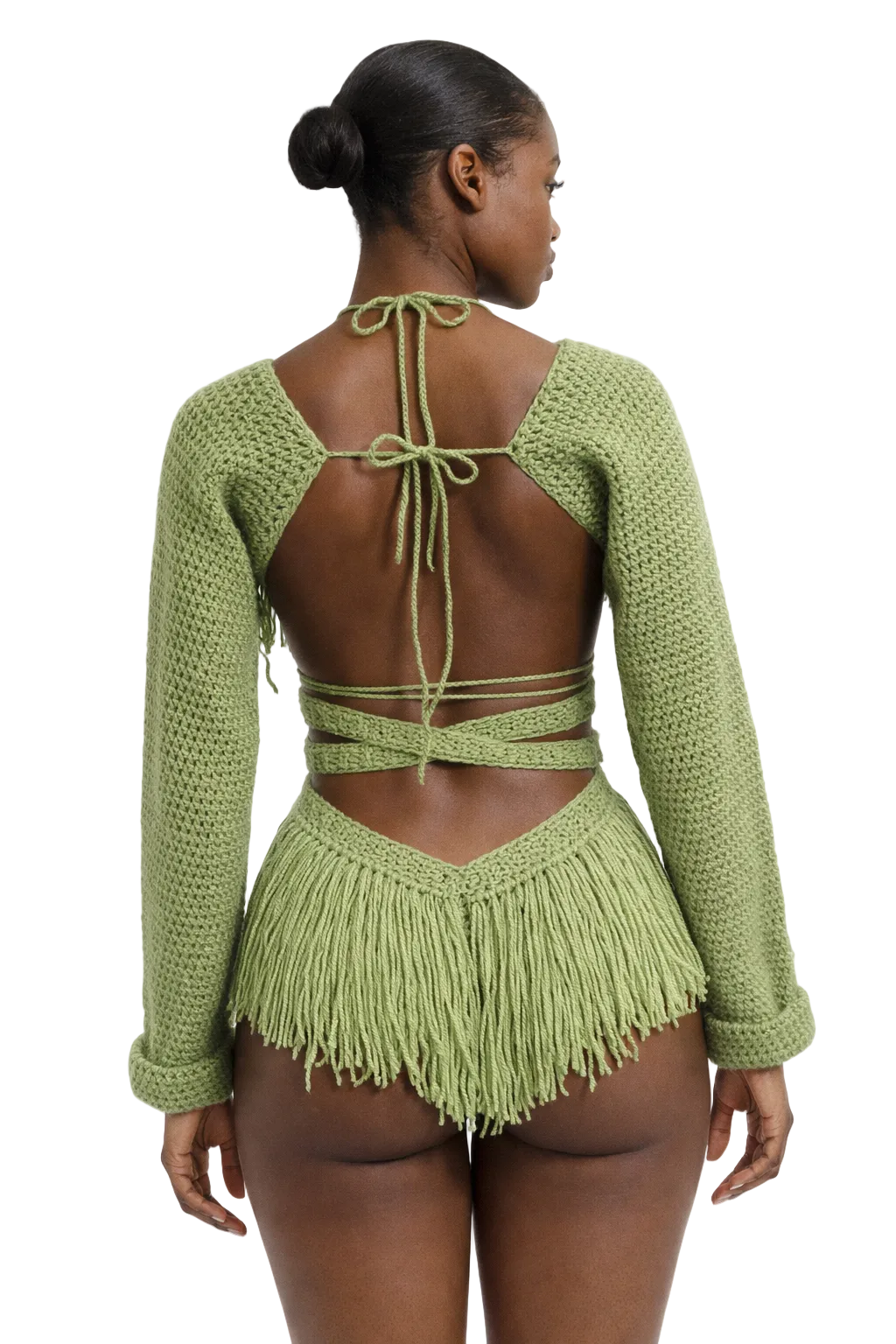 TANIJAY CROCHET ONE PIECE Hebe Crochet One Piece - Mesh Stacked Long Sleeve