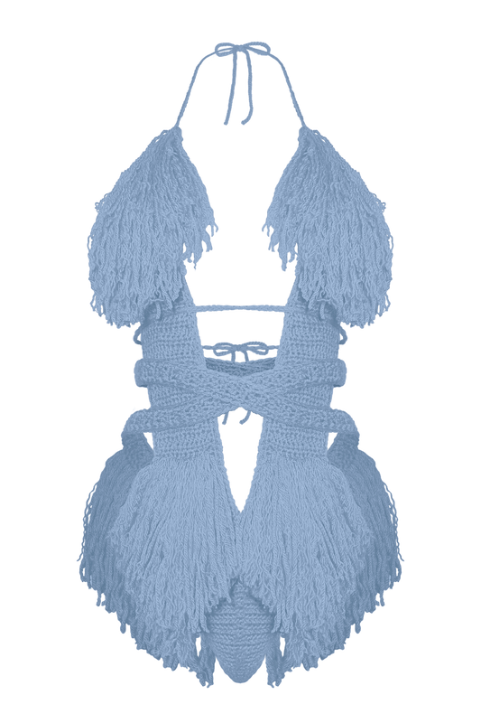 TANIJAY CROCHET ONE PIECE XS / Country Blue Hebe Crochet One Piece