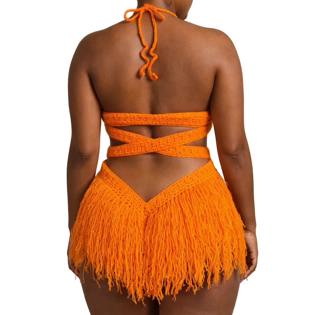 TANIJAY CROCHET READY TO SHIP Hebe Crochet One Piece Pumpkin Medium – Ready to Ship (48 Hours)