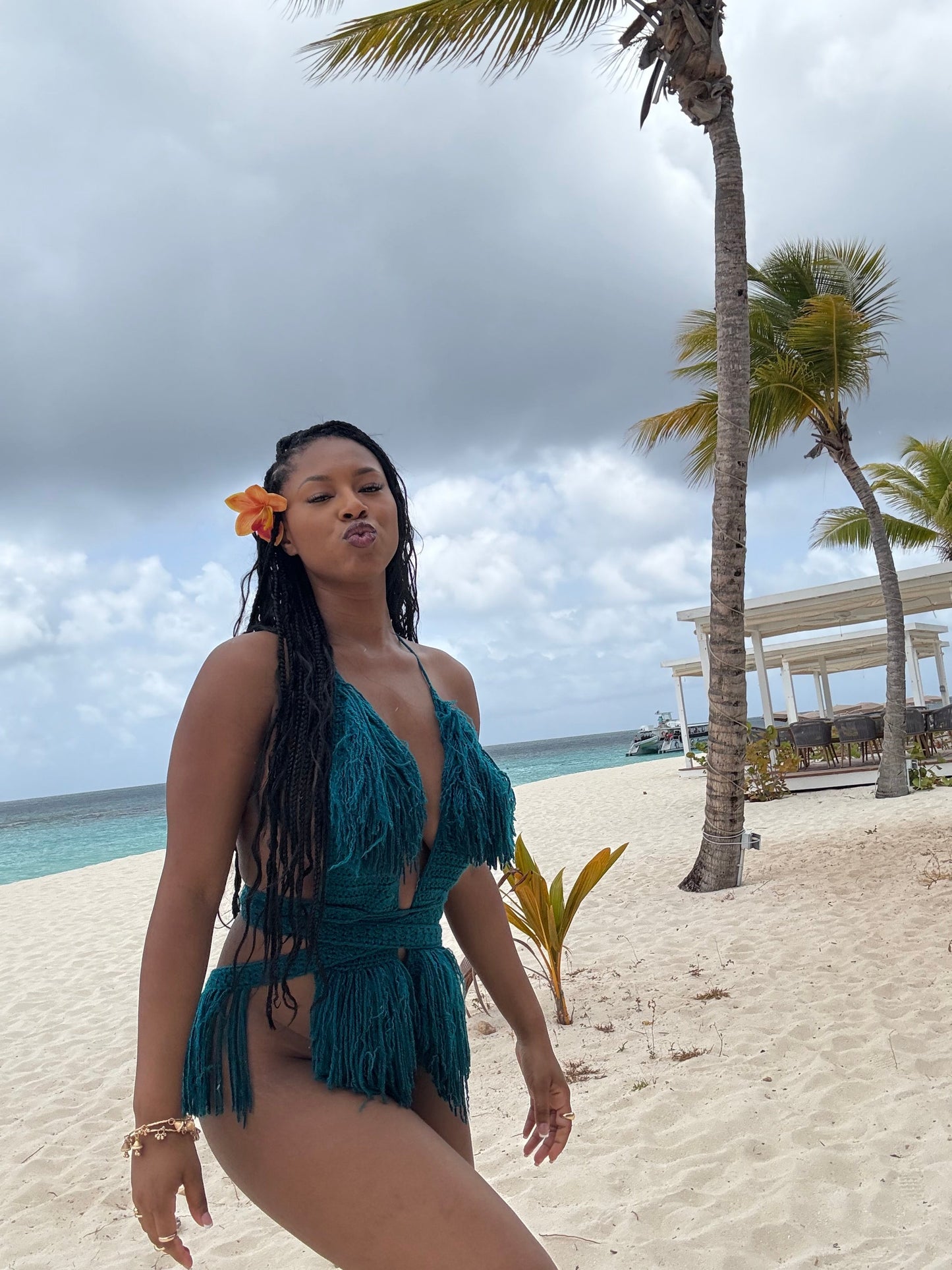 TANIJAY CROCHET ONE PIECE Hebe Crochet One Piece - Real Teal