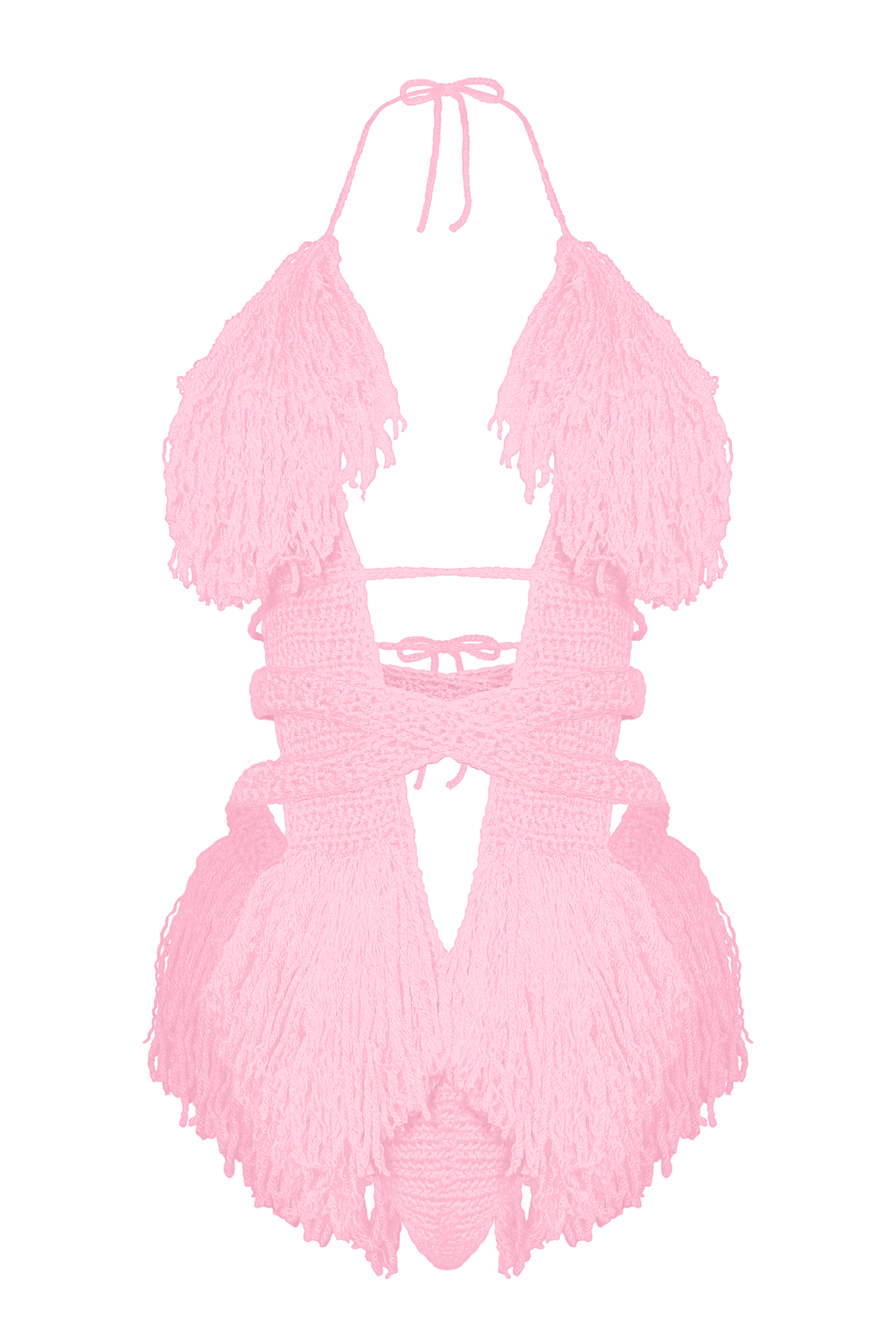 TANIJAY CROCHET ONE PIECE Light Pink Hebe Crochet One Piece - Small