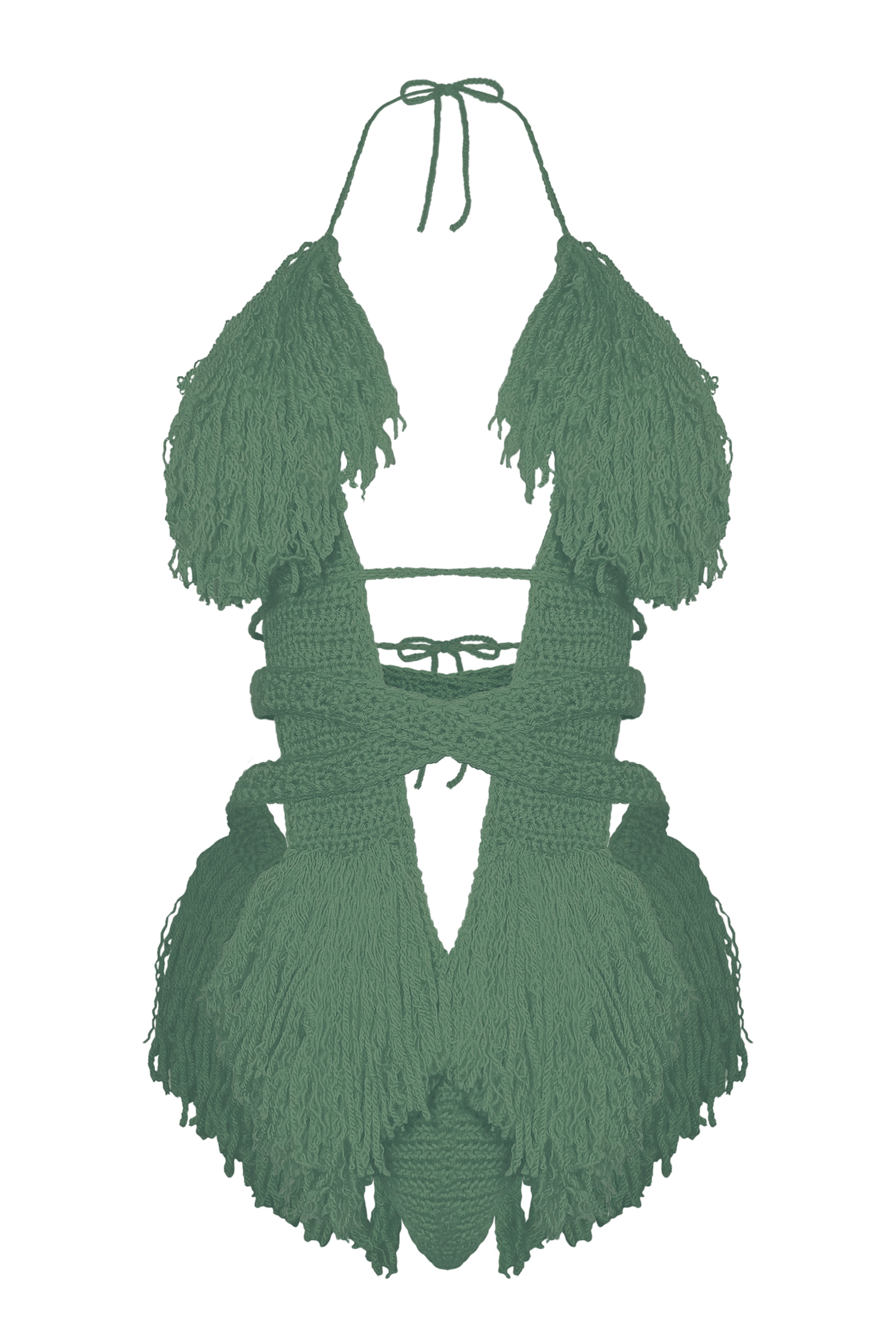 TANIJAY CROCHET ONE PIECE Light Sage Hebe Crochet One Piece - Small