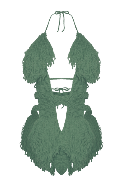 TANIJAY CROCHET ONE PIECE Light Sage Hebe Crochet One Piece - Small