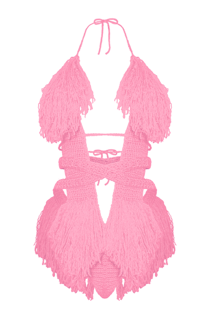 TANIJAY CROCHET ONE PIECE Pretty n Pink Hebe Crochet One Piece - Small