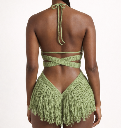 TANIJAY CROCHET READY TO SHIP Hebe Crochet One Piece Tea Leaf Small – Ready to Ship (48 Hours)