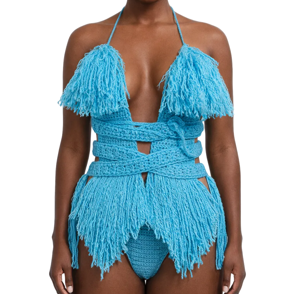 TANIJAY CROCHET READY TO SHIP Hebe Crochet One Piece Turqua Medium – Ready to Ship (48 Hours)