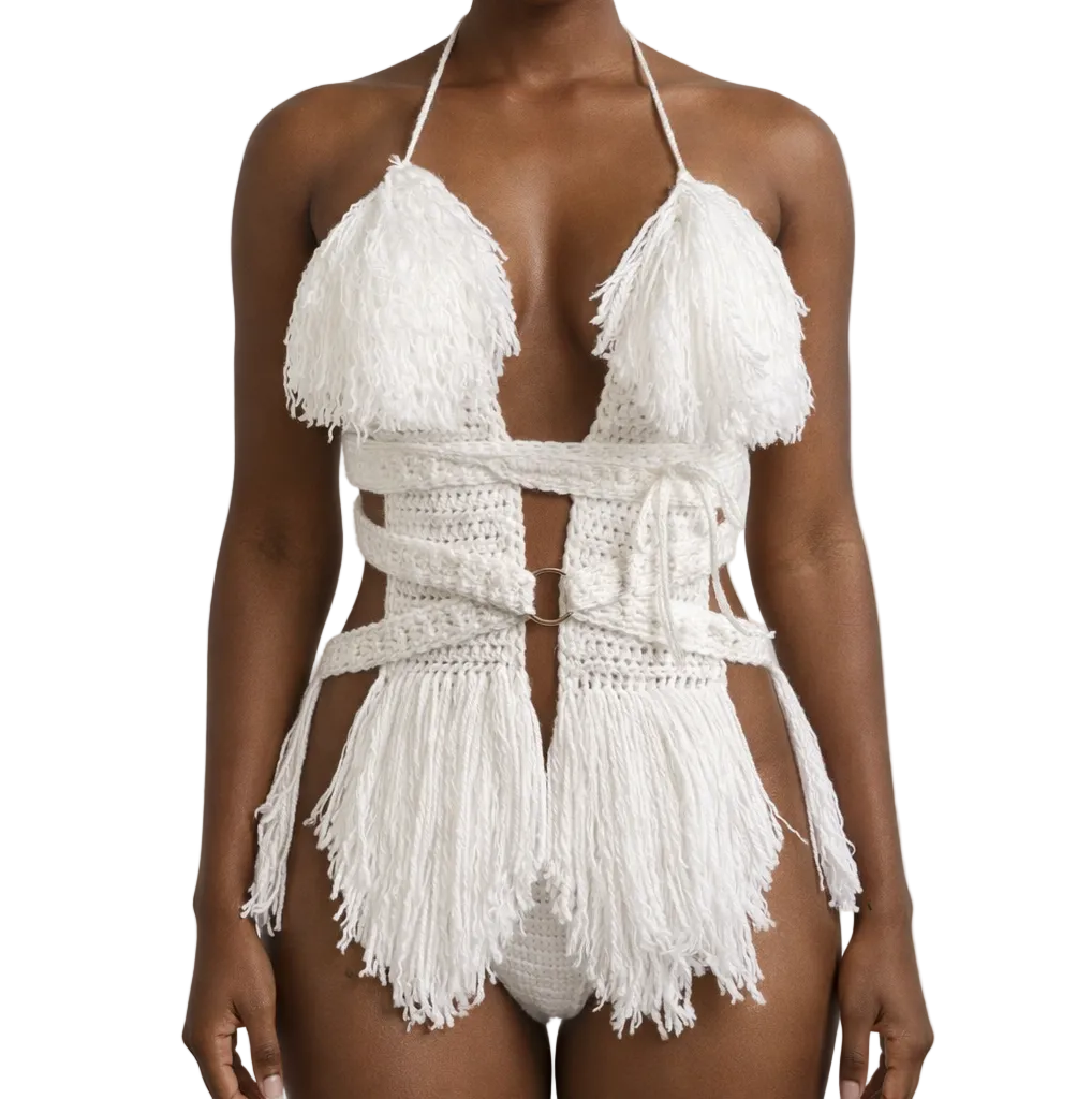 TANIJAY CROCHET READY TO SHIP Hebe Crochet One Piece White Small – Ready to Ship (48 Hours)