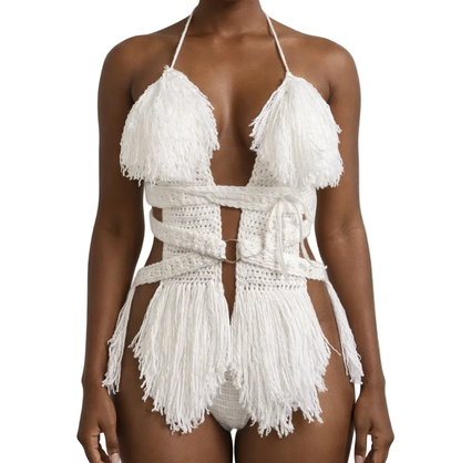 TANIJAY CROCHET READY TO SHIP Hebe Crochet One Piece White Small – Ready to Ship (48 Hours)
