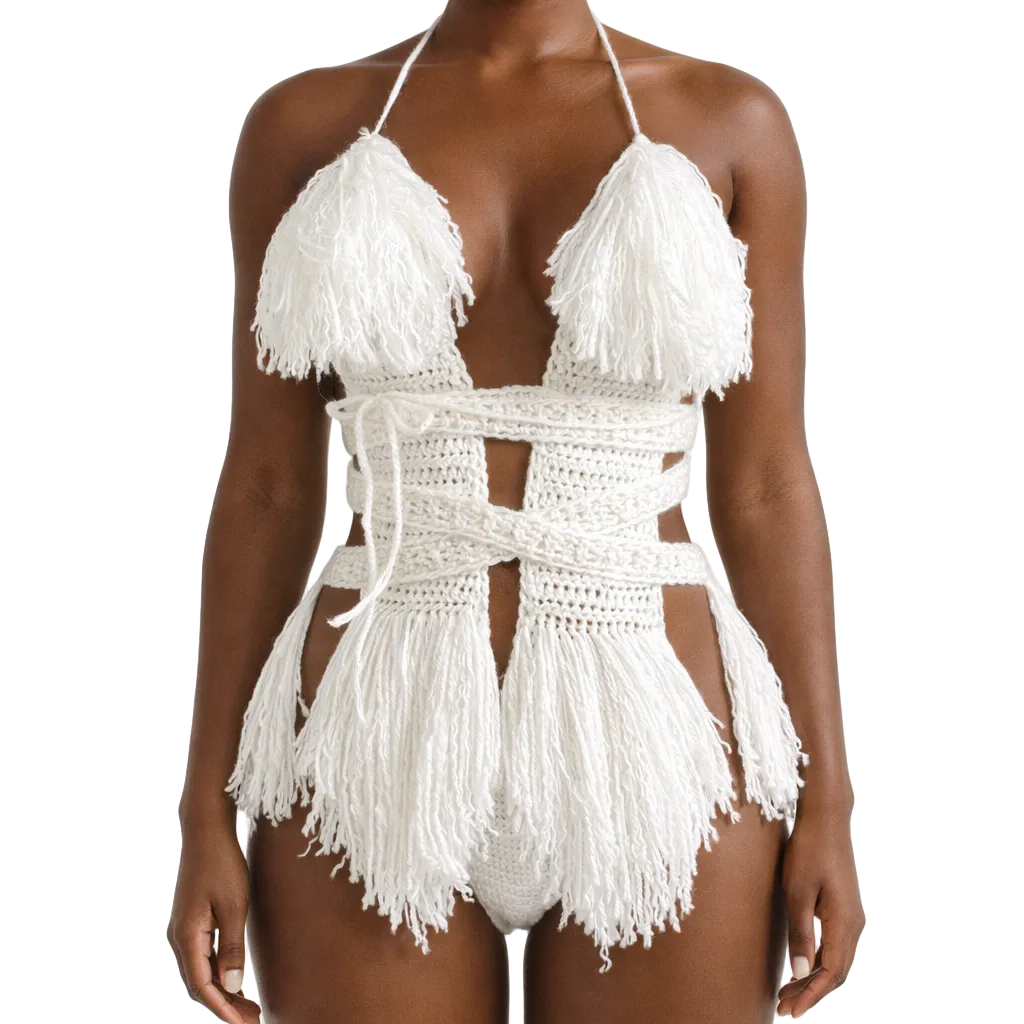 TANIJAY CROCHET READY TO SHIP Hebe Crochet One Piece White Small – Ready to Ship (48 Hours)