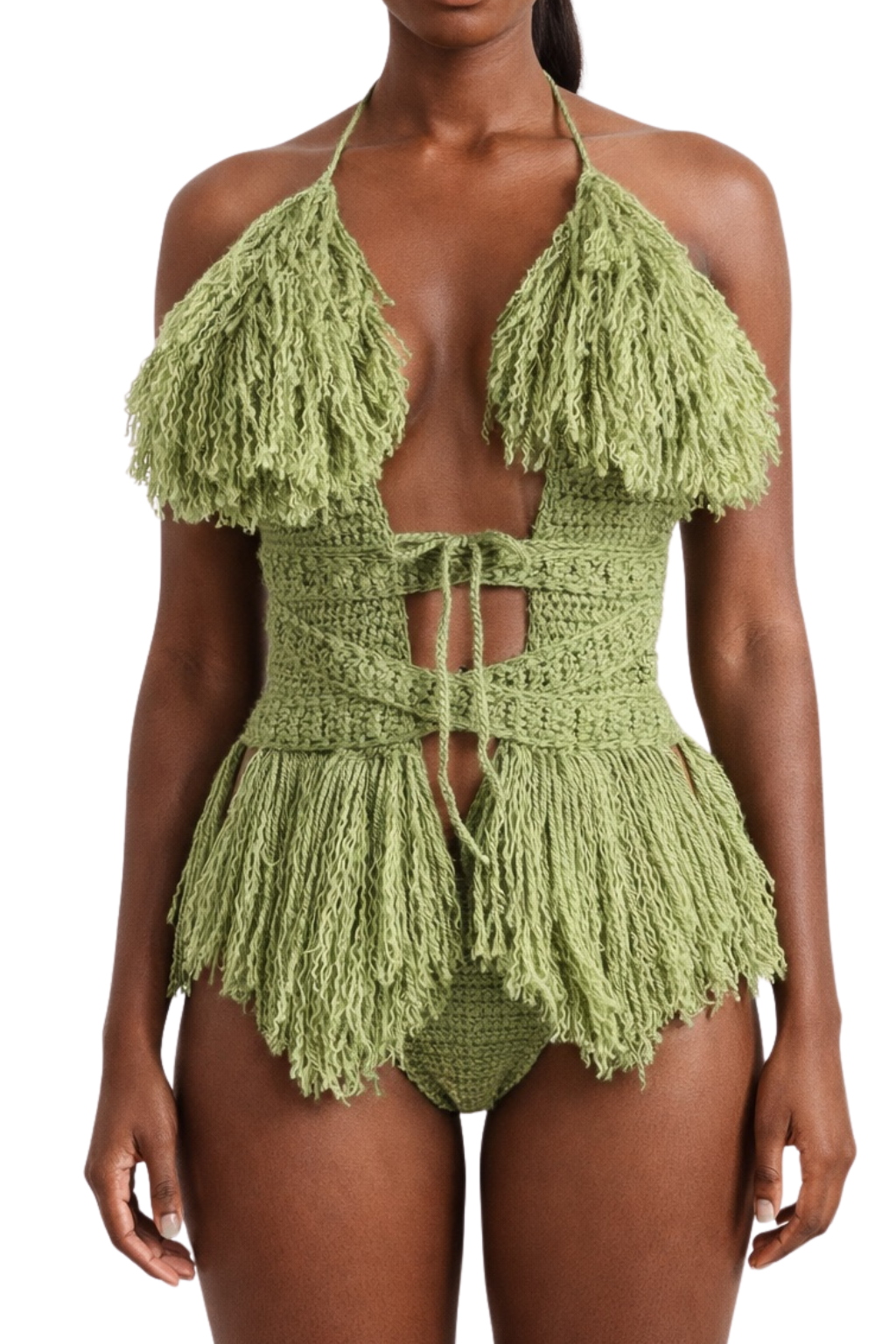 Color swatch photo of the Tea Leaf Hebe crochet one piece by TaniJay Crochet.