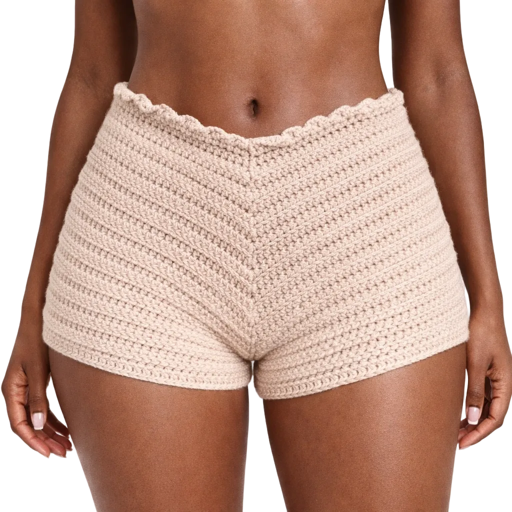 TANIJAY CROCHET READY TO SHIP Kotys Crochet Mini Shorts Buff Medium – Ready to Ship (48 Hours)