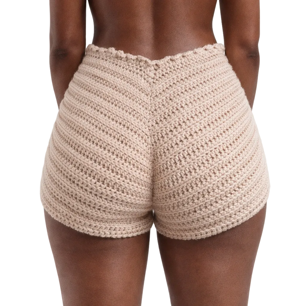 TANIJAY CROCHET READY TO SHIP Kotys Crochet Mini Shorts Buff Medium – Ready to Ship (48 Hours)