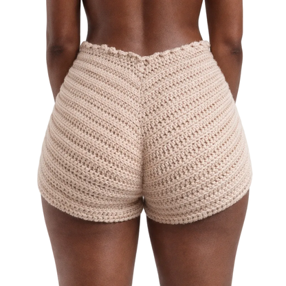 TANIJAY CROCHET READY TO SHIP Kotys Crochet Mini Shorts Buff Medium – Ready to Ship (48 Hours)