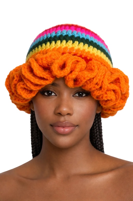 TANIJAY CROCHET Winter Hat Ptah Crochet Ruffle Hat