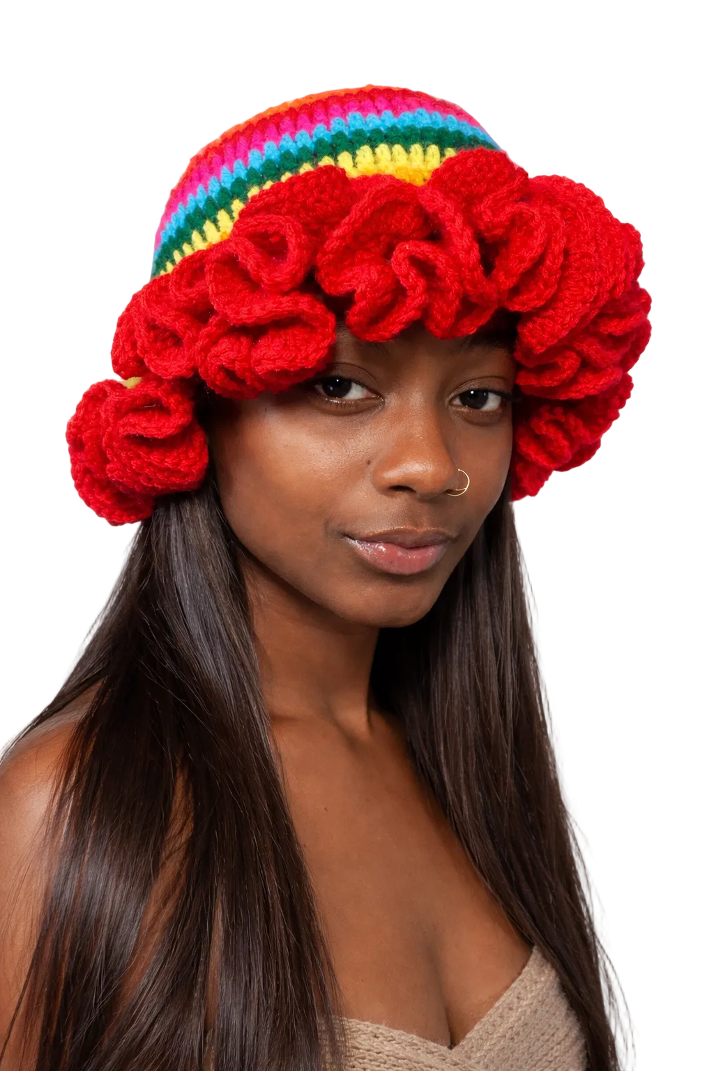 TANIJAY CROCHET Winter Hat Ptah Crochet Ruffle Hat