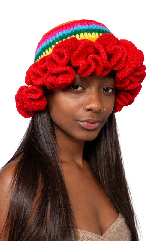 TANIJAY CROCHET Winter Hat Ptah Crochet Ruffle Hat