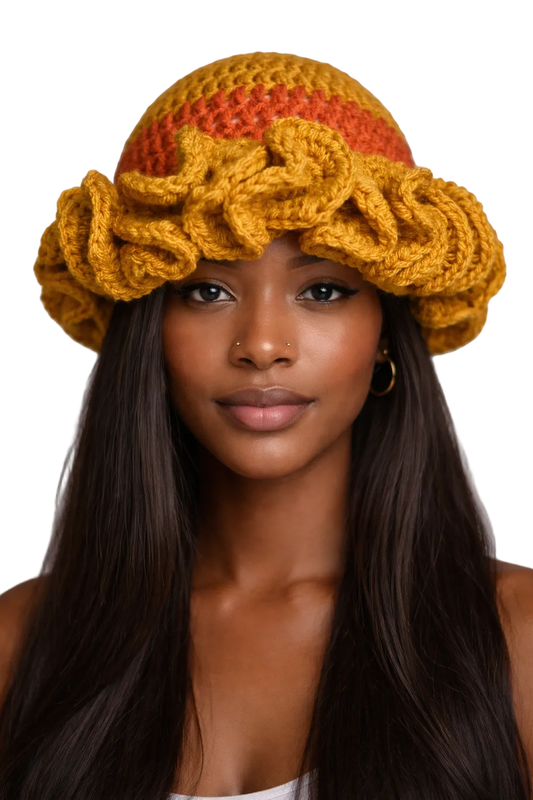 TANIJAY CROCHET Winter Hat Ptah Crochet Ruffle Hat