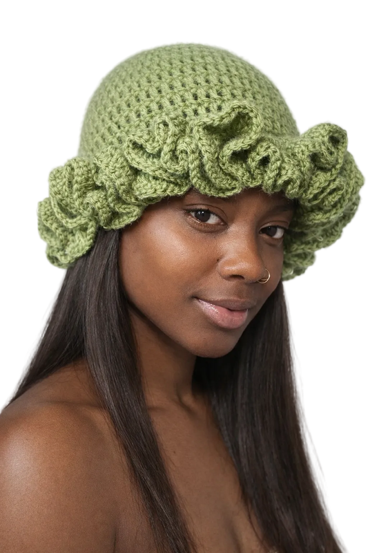 TANIJAY CROCHET Winter Hat Ptah Crochet Ruffle Hat