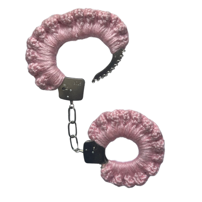 TANIJAY CROCHET handcuff Silky Crochet Handcuffs: Baby Pink