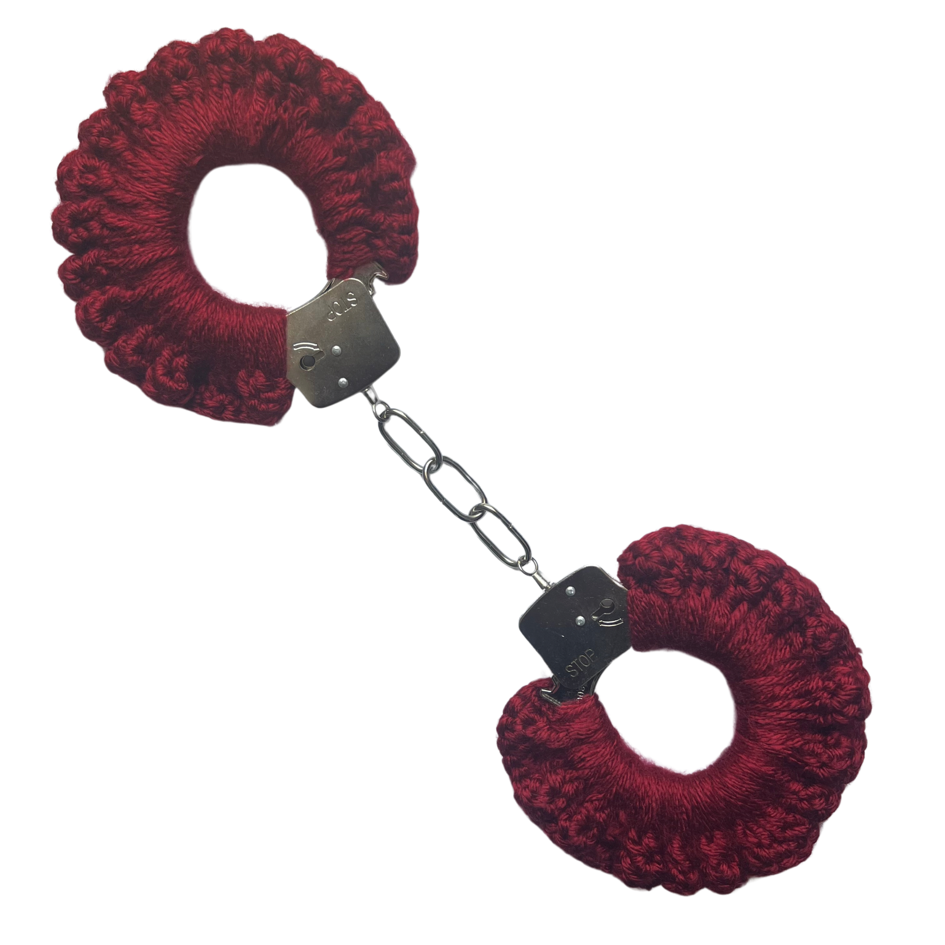 TANIJAY CROCHET handcuff Silky Crochet Handcuffs: Wine