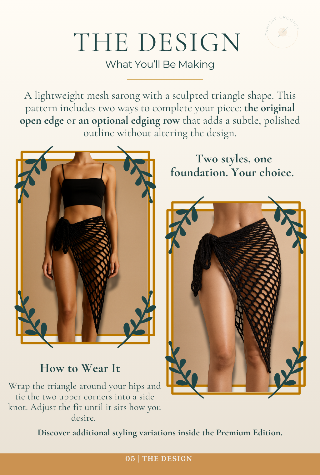 TANIJAY CROCHET pattern Spinx Sarong Skirt – Basic Crochet Pattern (Digital Download)