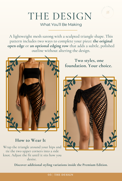 TANIJAY CROCHET pattern Spinx Sarong Skirt – Basic Crochet Pattern (Digital Download)