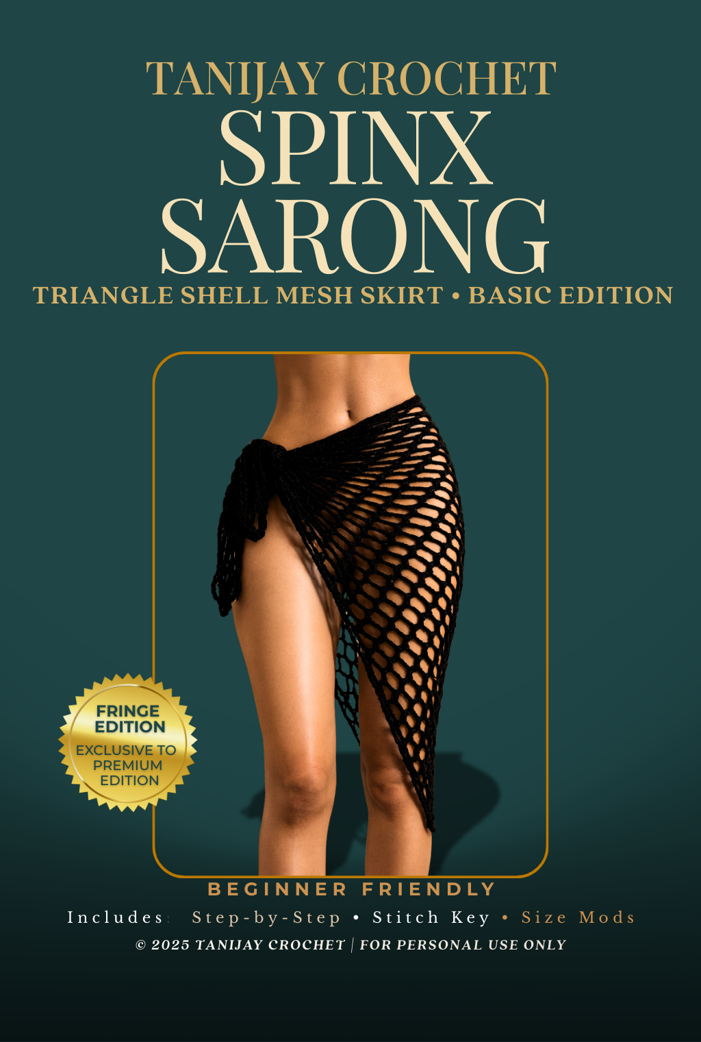 TANIJAY CROCHET pattern Spinx Sarong Skirt – Basic Crochet Pattern (Digital Download)