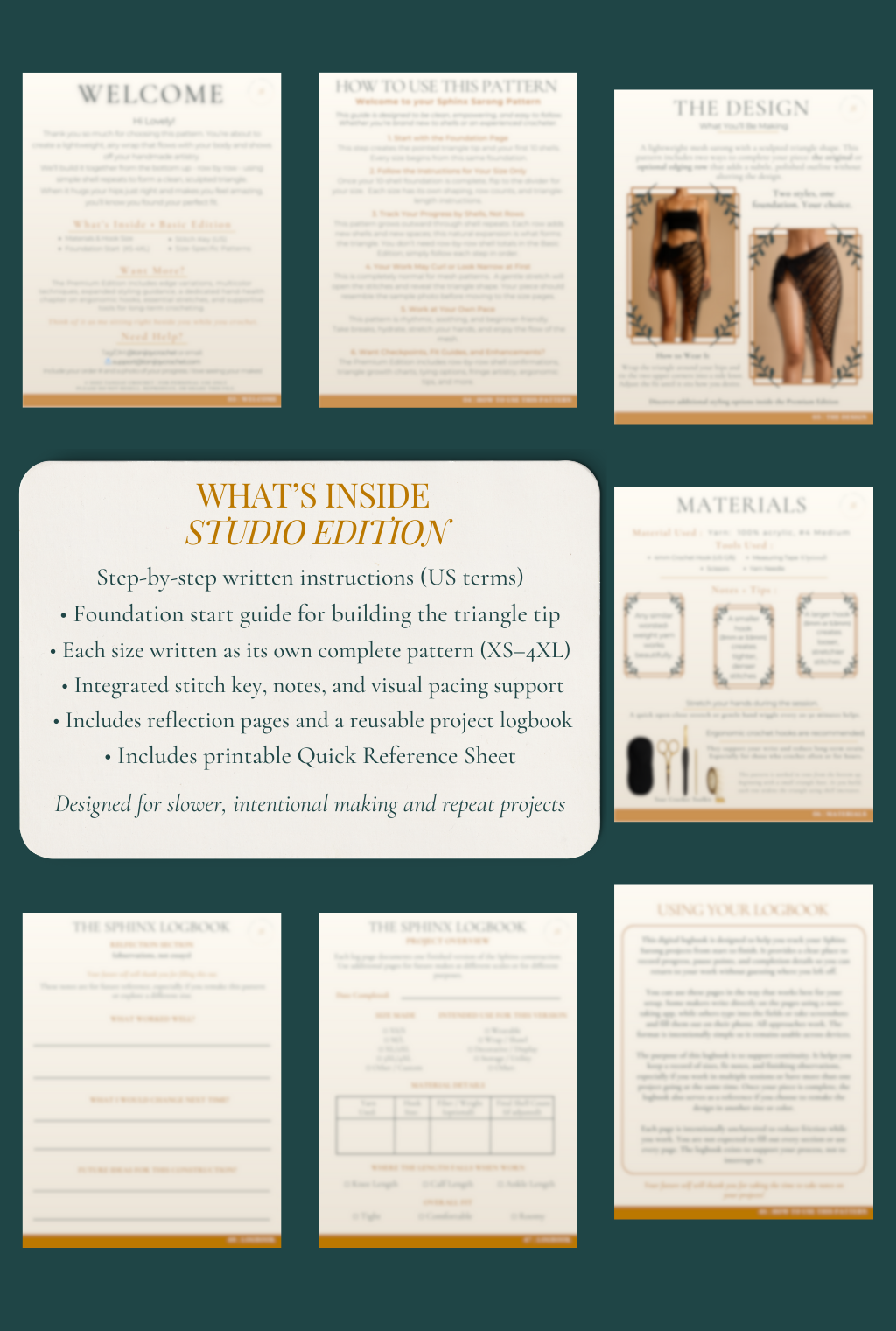 TANIJAY CROCHET pattern STUDIO Spinx Sarong Skirt – Basic Crochet Pattern