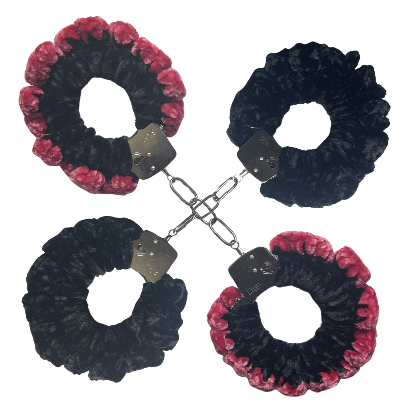 TANIJAY CROCHET Handcuffs ONE SIZE Velvet Crochet Handcuff Set