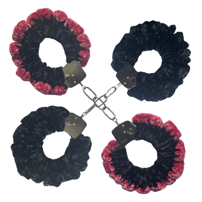 TANIJAY CROCHET Handcuffs ONE SIZE Velvet Crochet Handcuff Set