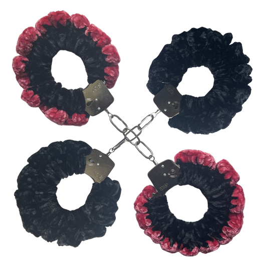 TANIJAY CROCHET Handcuffs ONE SIZE Velvet Crochet Handcuff Set