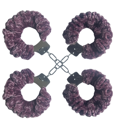 TANIJAY CROCHET Handcuffs ONE SIZE Velvet Crochet Handcuff Set