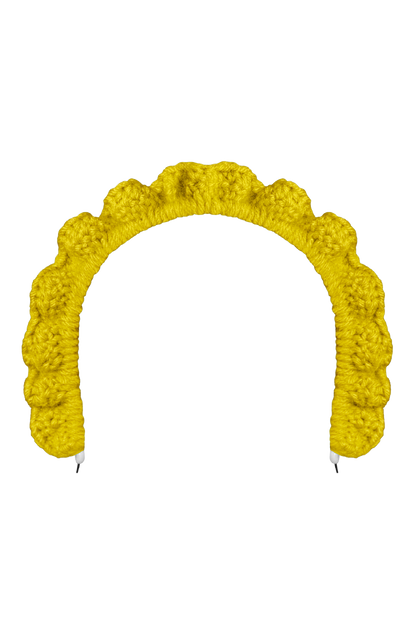 TANIJAY CROCHET headband Wavy Ruffle Headband – Bright Yellow