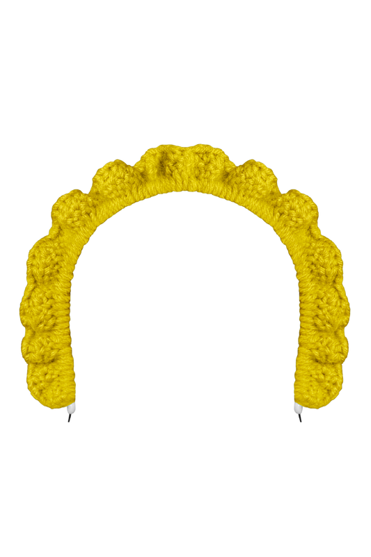 TANIJAY CROCHET headband Wavy Ruffle Headband – Bright Yellow