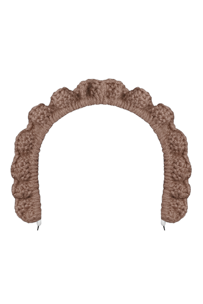 TANIJAY CROCHET headband Wavy Ruffle Headband – Cafe Latte