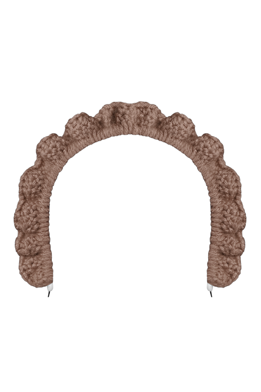 TANIJAY CROCHET headband Wavy Ruffle Headband – Cafe Latte