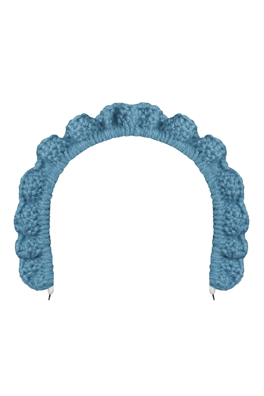 TANIJAY CROCHET headband Wavy Ruffle Headband – Country Blue