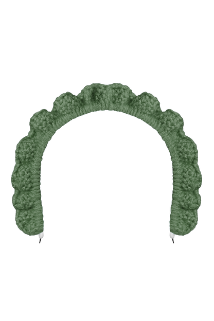 TANIJAY CROCHET headband Wavy Ruffle Headband – Light Sage