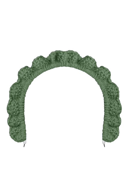 TANIJAY CROCHET headband Wavy Ruffle Headband – Light Sage