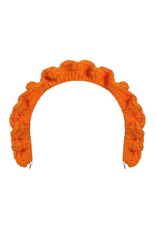 TANIJAY CROCHET headband Wavy Ruffle Headband – Pumpkin