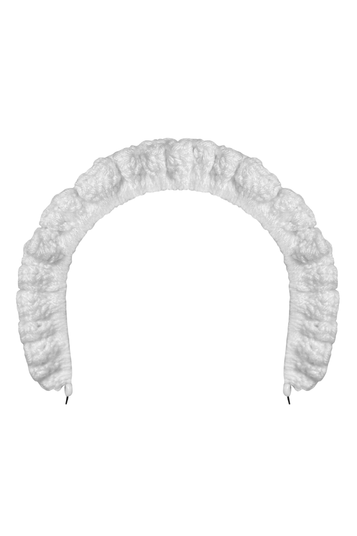 TANIJAY CROCHET headband Wavy Ruffle Headband – White