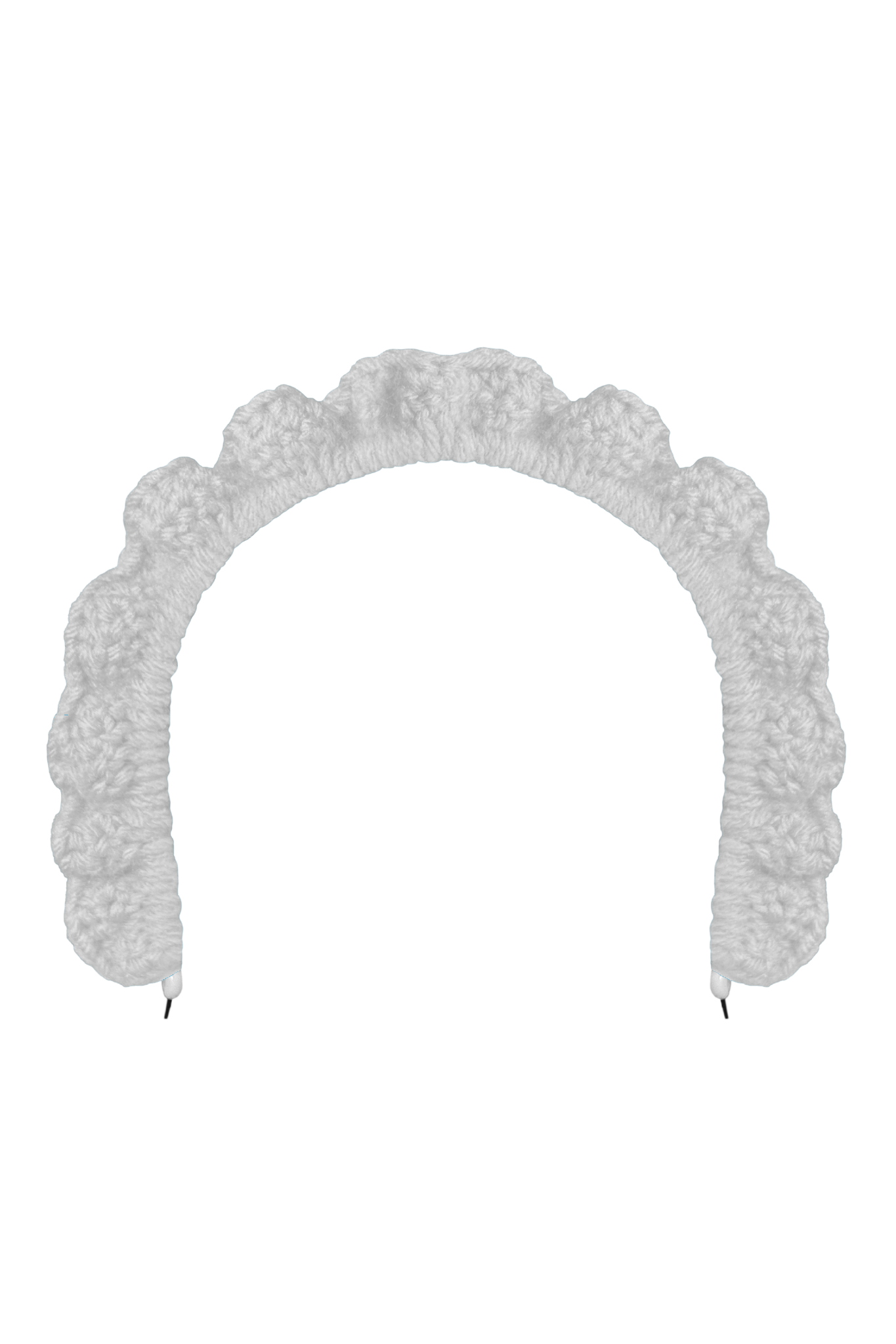 TANIJAY CROCHET headband Wavy Ruffle Headband – White
