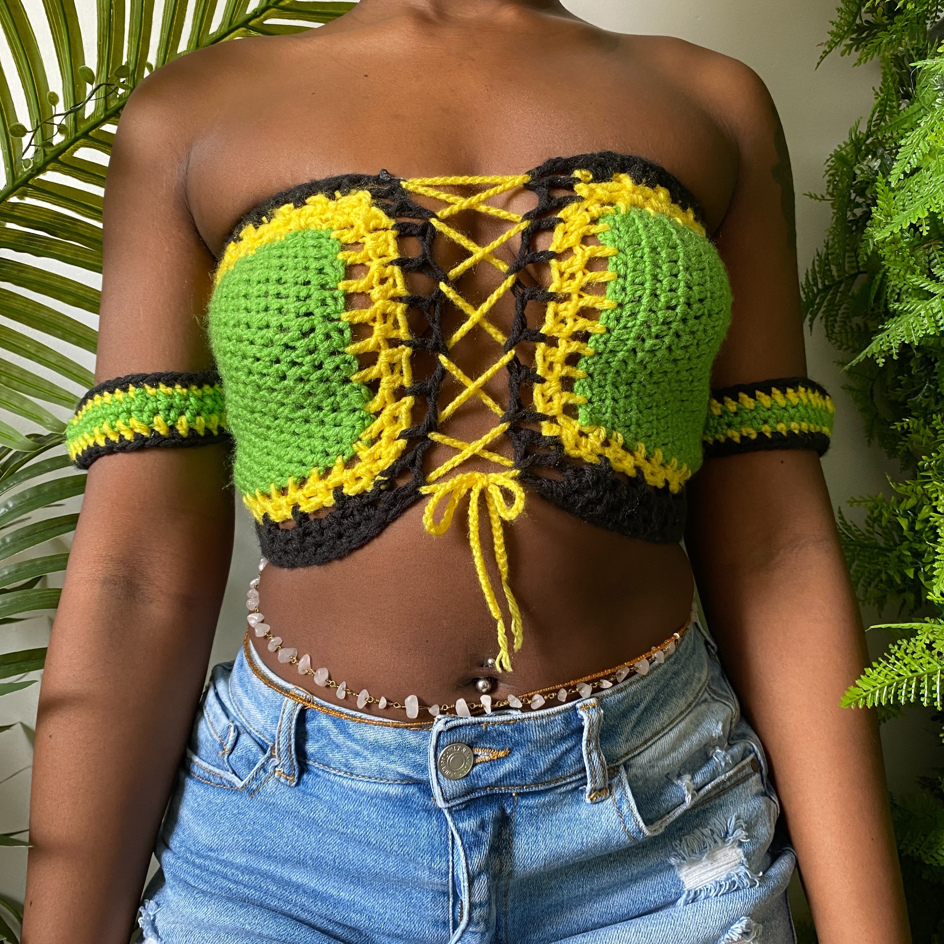 Rasta crochet best sale crop top